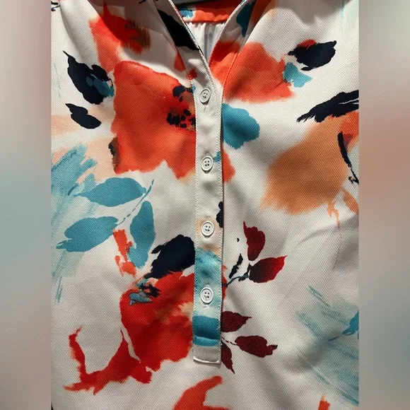 Chico's Short Sleeve Floral Top Blouse Size XL /Chico’s Size 3 EUC! - Picture 13 of 16